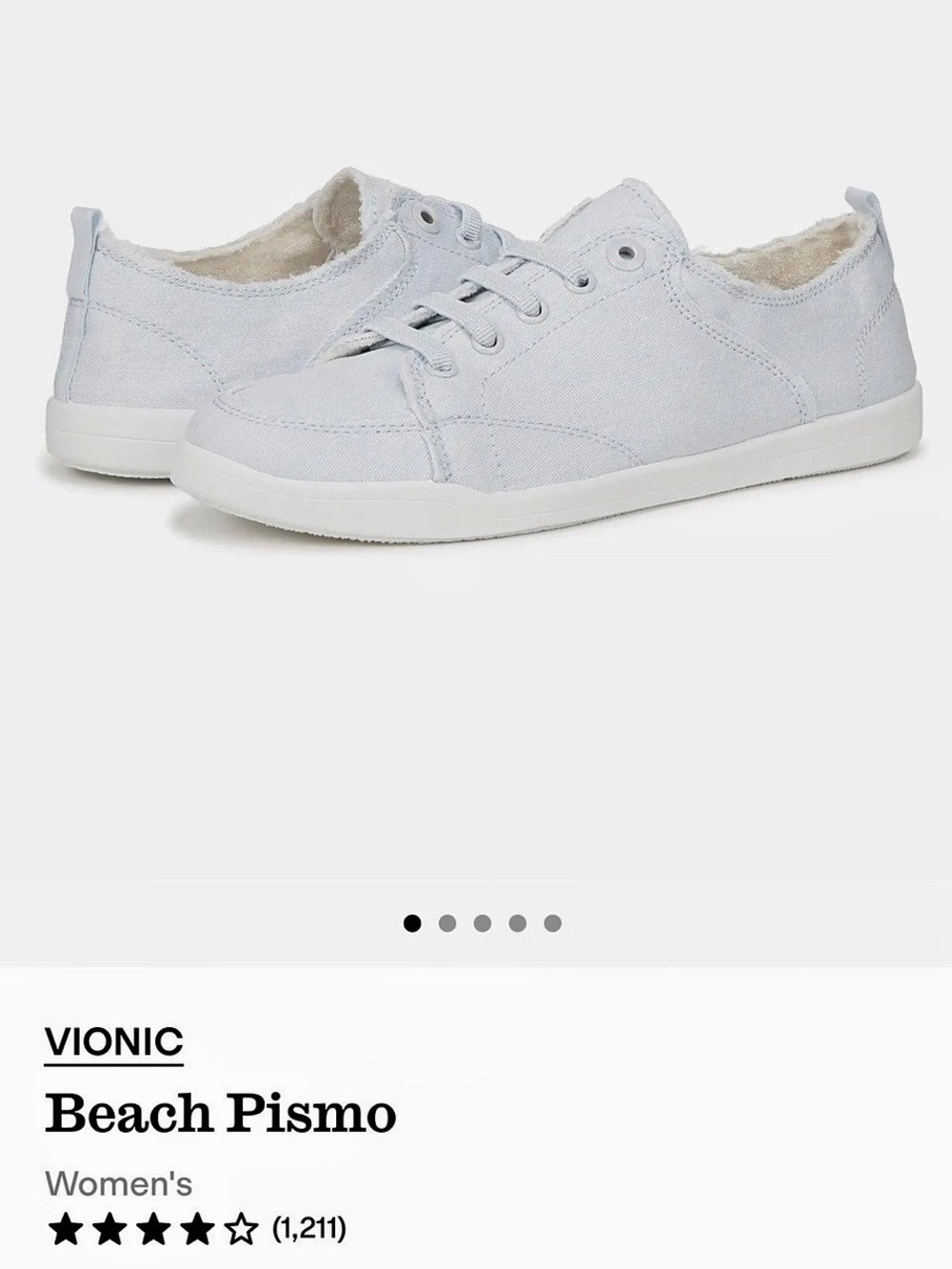 Vionic Beach Pismo Denim Sneakers US 8